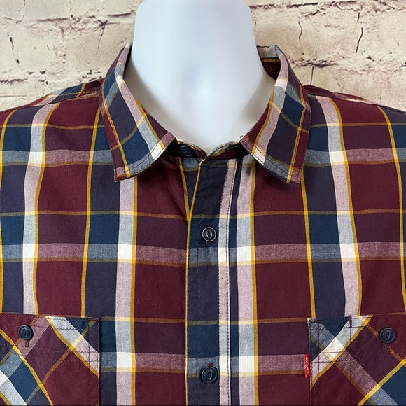 Levi Strauss Red Check Button Long Sleeve Shirt - Picture 3 of 12